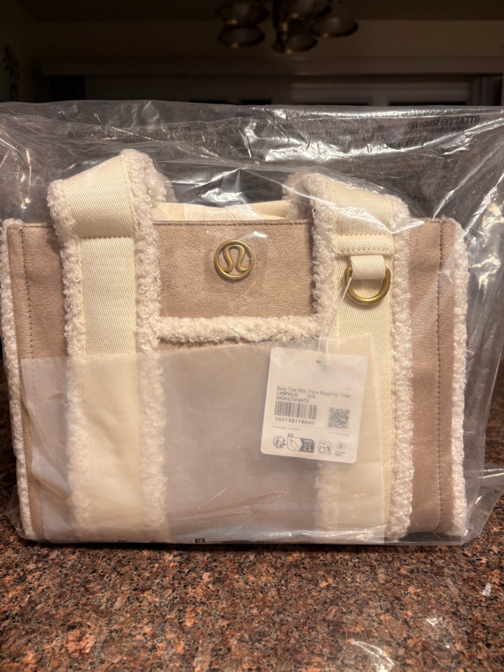 lululemon athletica Beige & Cream Sherpa-Trim Tote